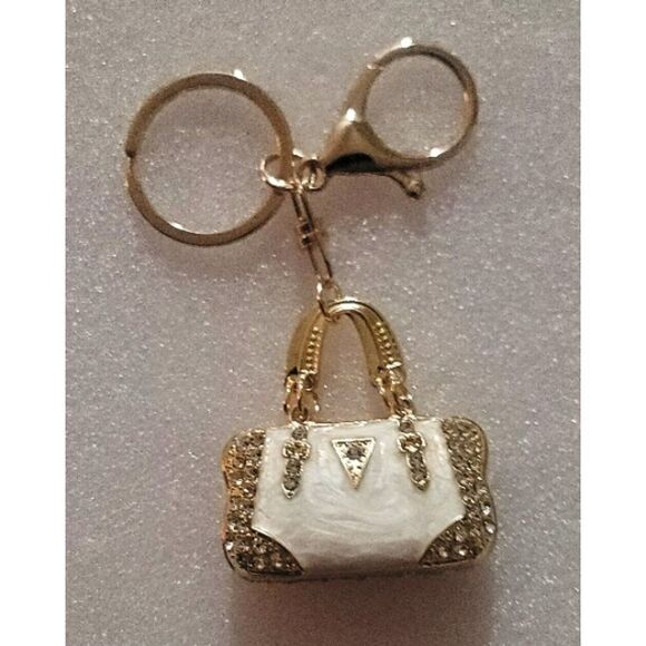 NWOT - Enamel Pink and Gold Tone Mini Handbag Purse Charms - Picture 12 of 16